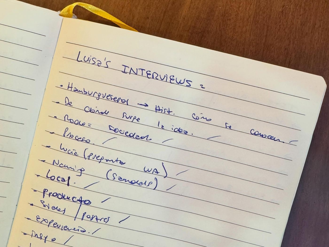 Guion de entrevistas para Luisa’s